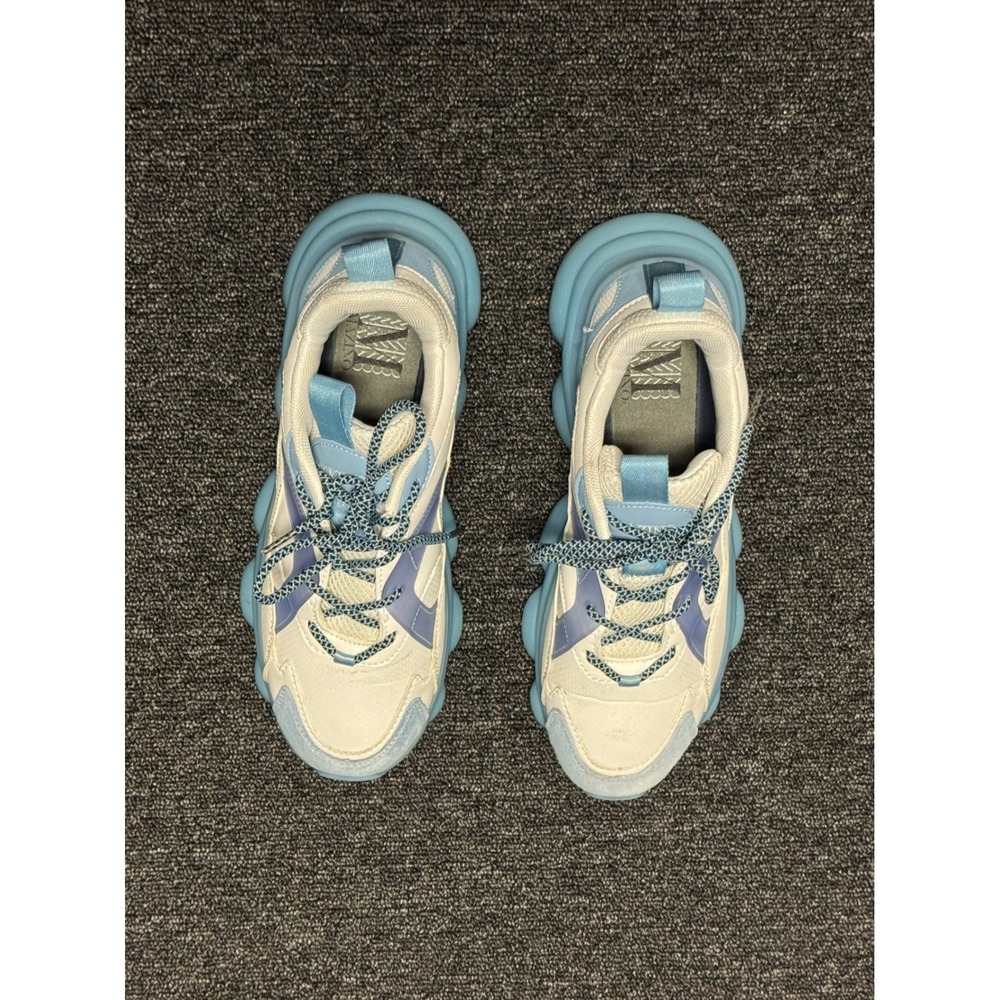MAZINO Mens‎ Eclipse 032 White Light Blue Chunky Sole Sneakers Size 7.5
